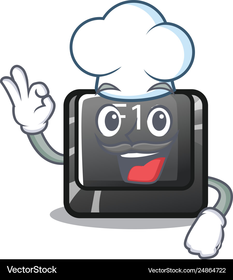 Chef f11 button in character shape Chef f11 button in character shape Vector Image