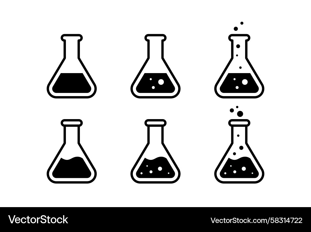 Chemical Flask Icon - Erlenmeyer Flask Vector Image
