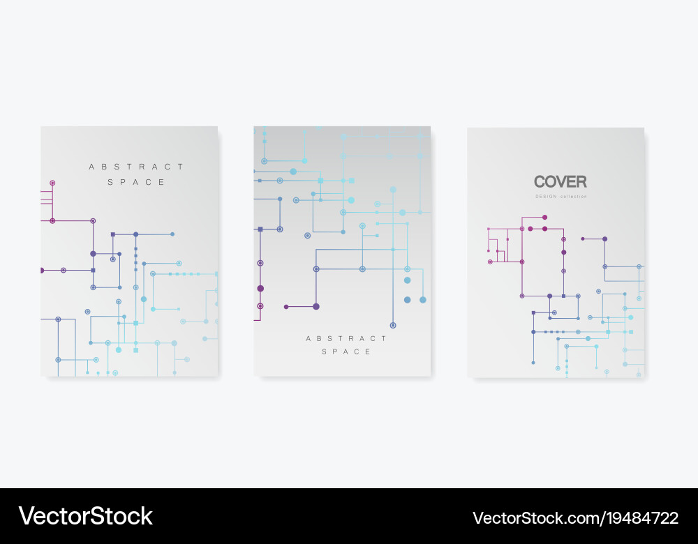 Circuit line background connected dots and lines vector image