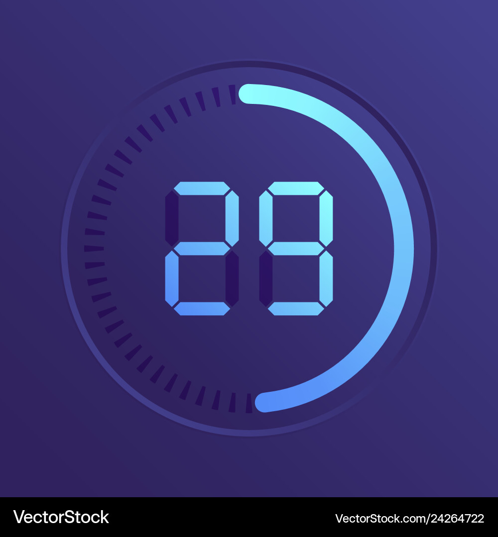 Digital Clock Icon - Stopwatch Timer vector image