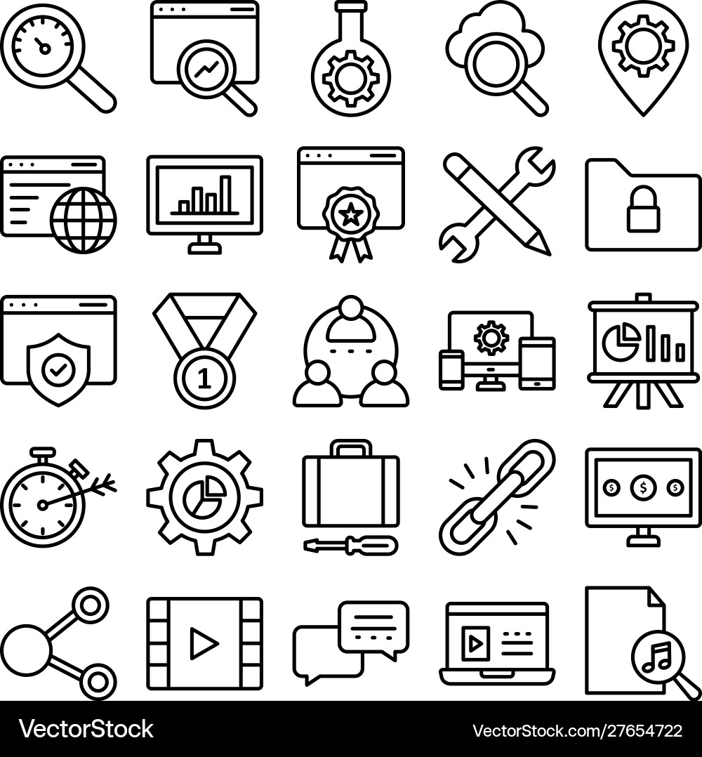 Digital system icons set every single icon vector image