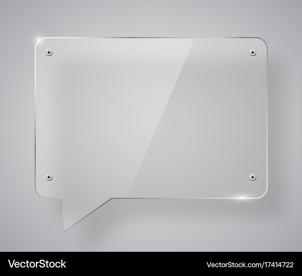 Empty transparent glass framework in form of chat vector image
