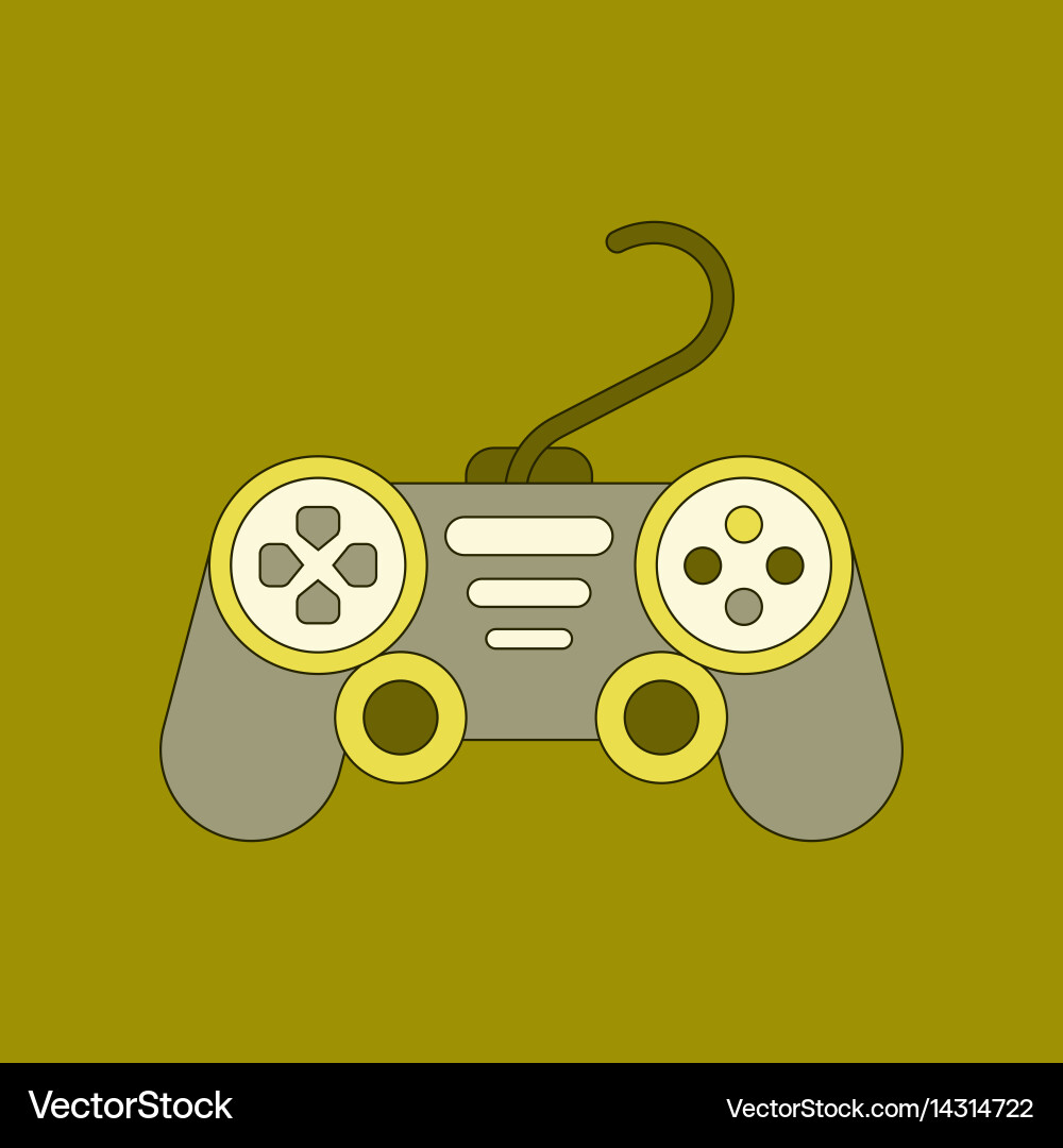 Flat icon on background game joystick vector image