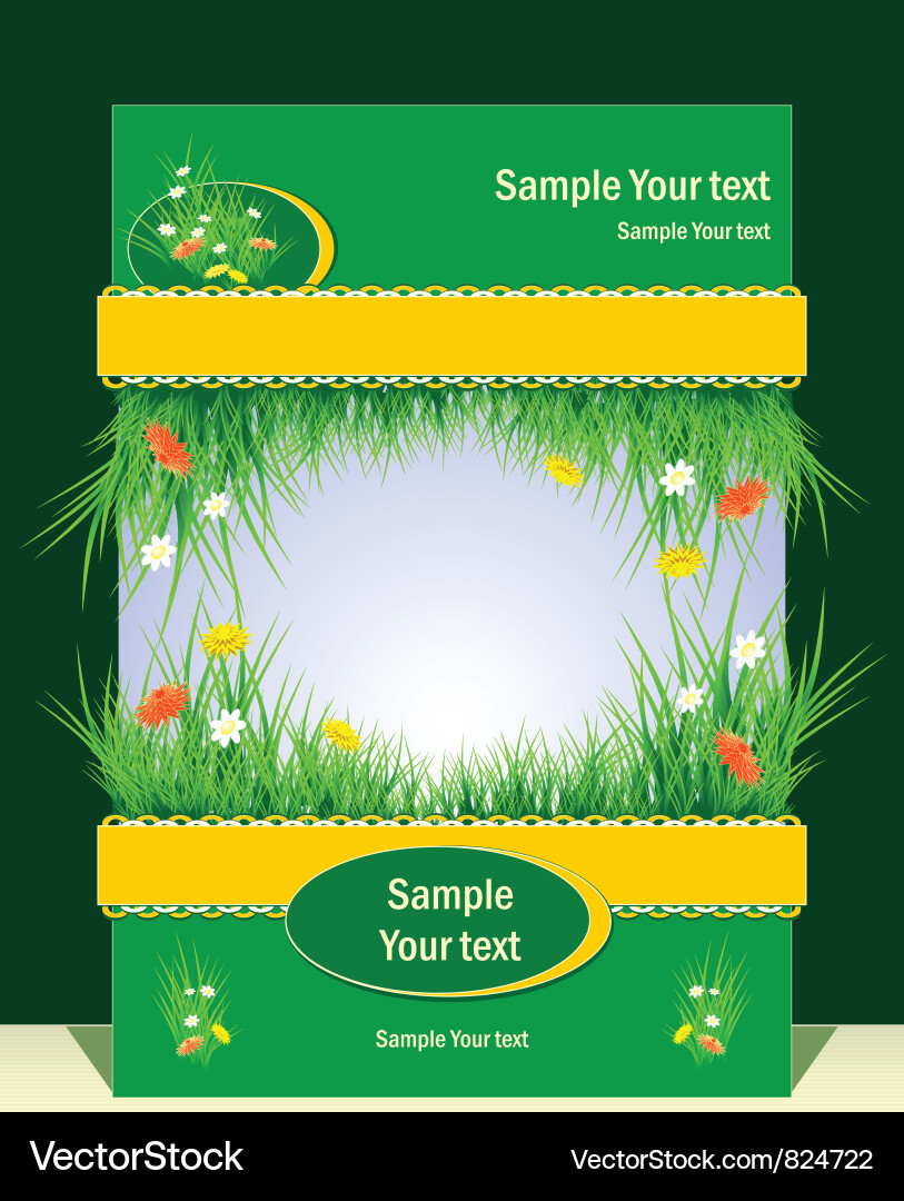 Frame with grass for presentation vector image