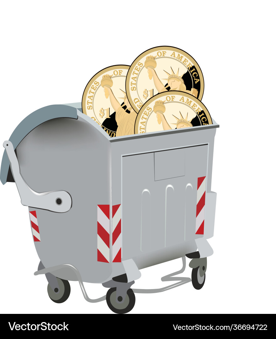 Garbage dumpster x containing symbols Garbage dumpster x containing symbols Vector Image