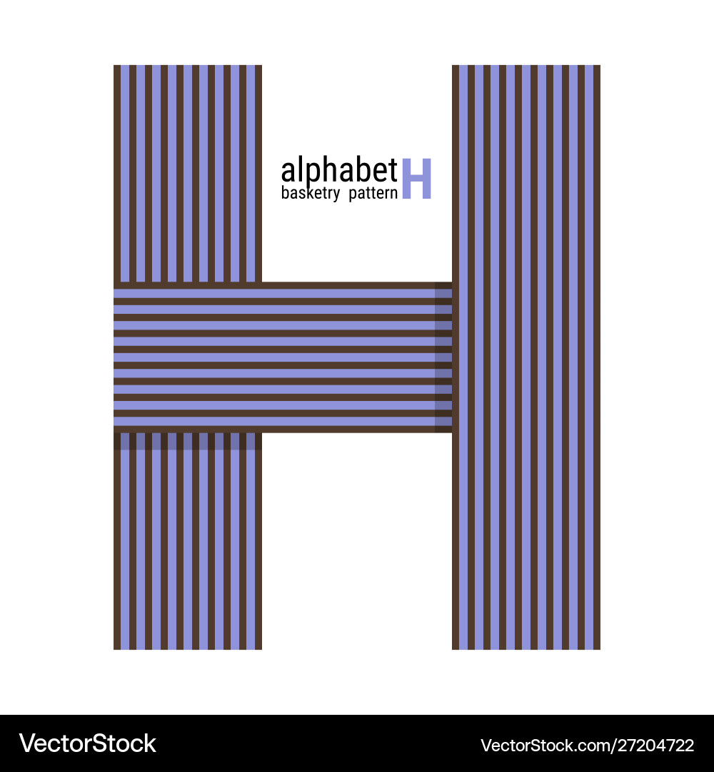 H - unique alphabet design with basketry pattern H - unique alphabet design with basketry pattern vector image