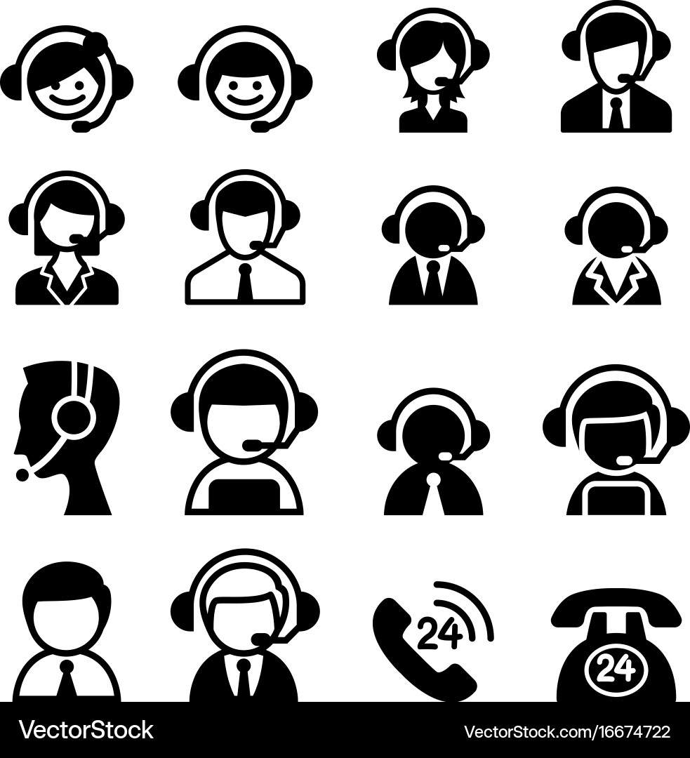 Help & Support Icon Set vector image