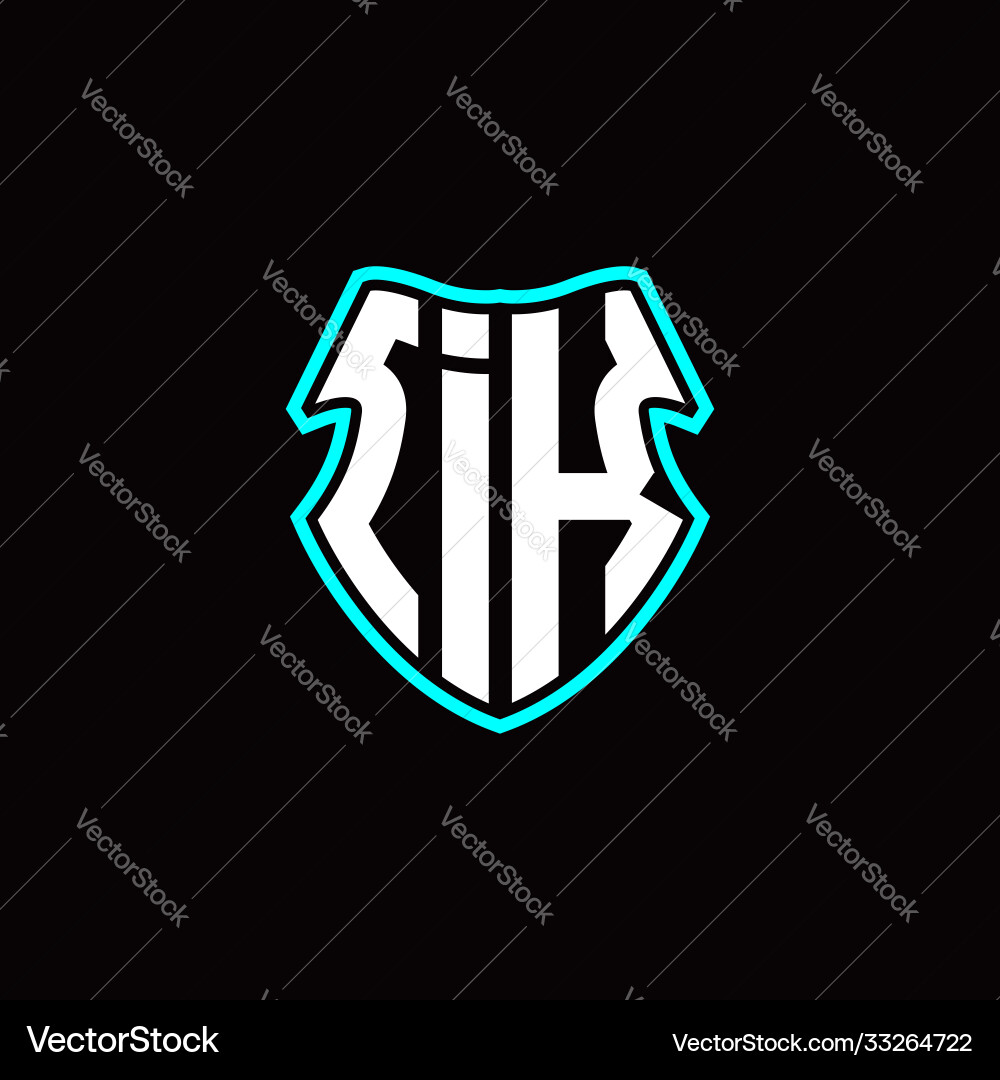 I k initial logo design with a shield shape I k initial logo design with a shield shape vector image
