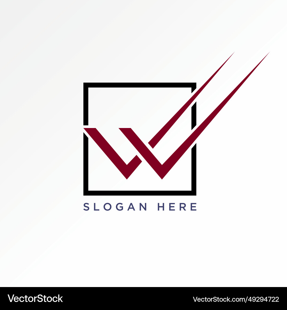 Initial letter w font with double checklist Initial letter w font with double checklist vector image