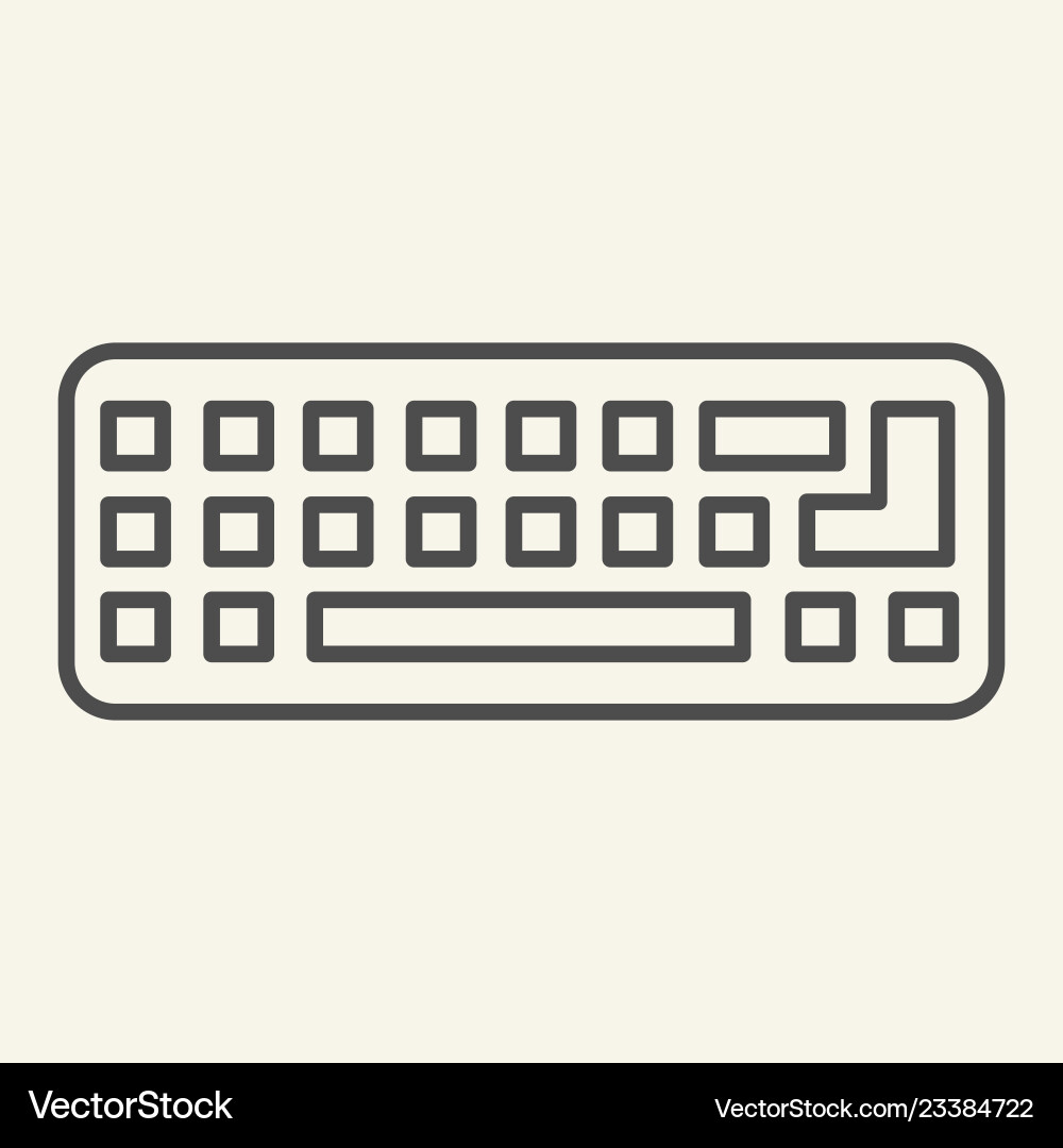 Keyboard thin line icon computer keypad vector image