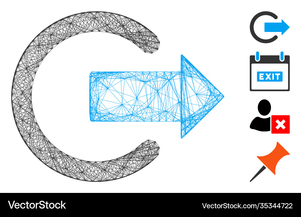Linear logout mesh vector image