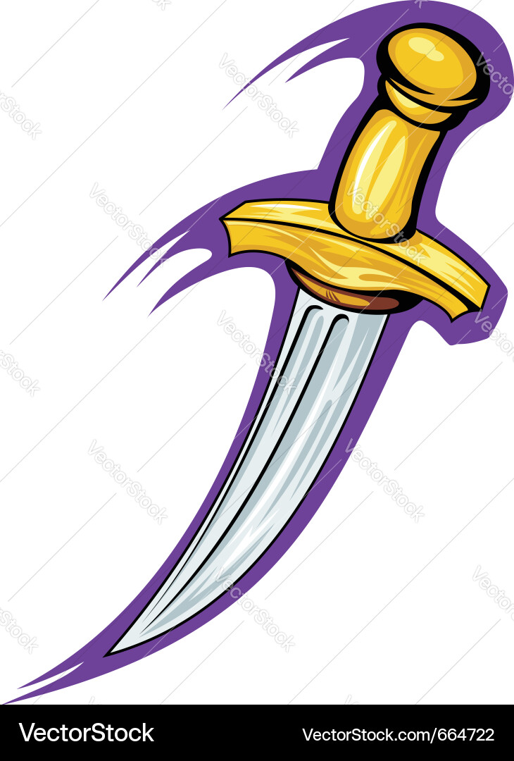 Medieval Dagger - Sharp Weapon Vector Image