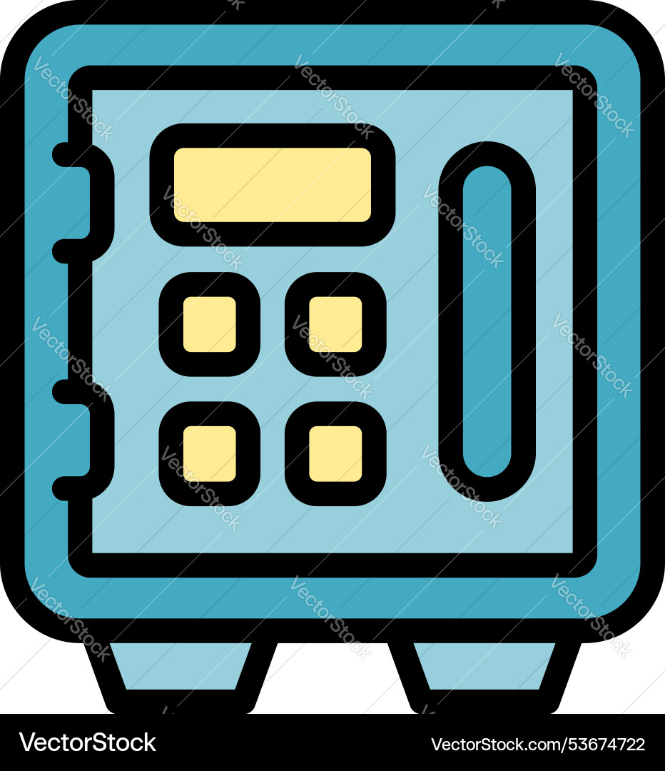 Modern electronic safe with keypad and display Modern electronic safe with keypad and display Vector Image
