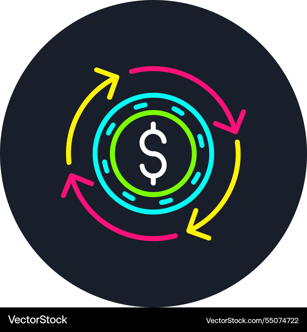 Refinancing line multi color icon Vector Image