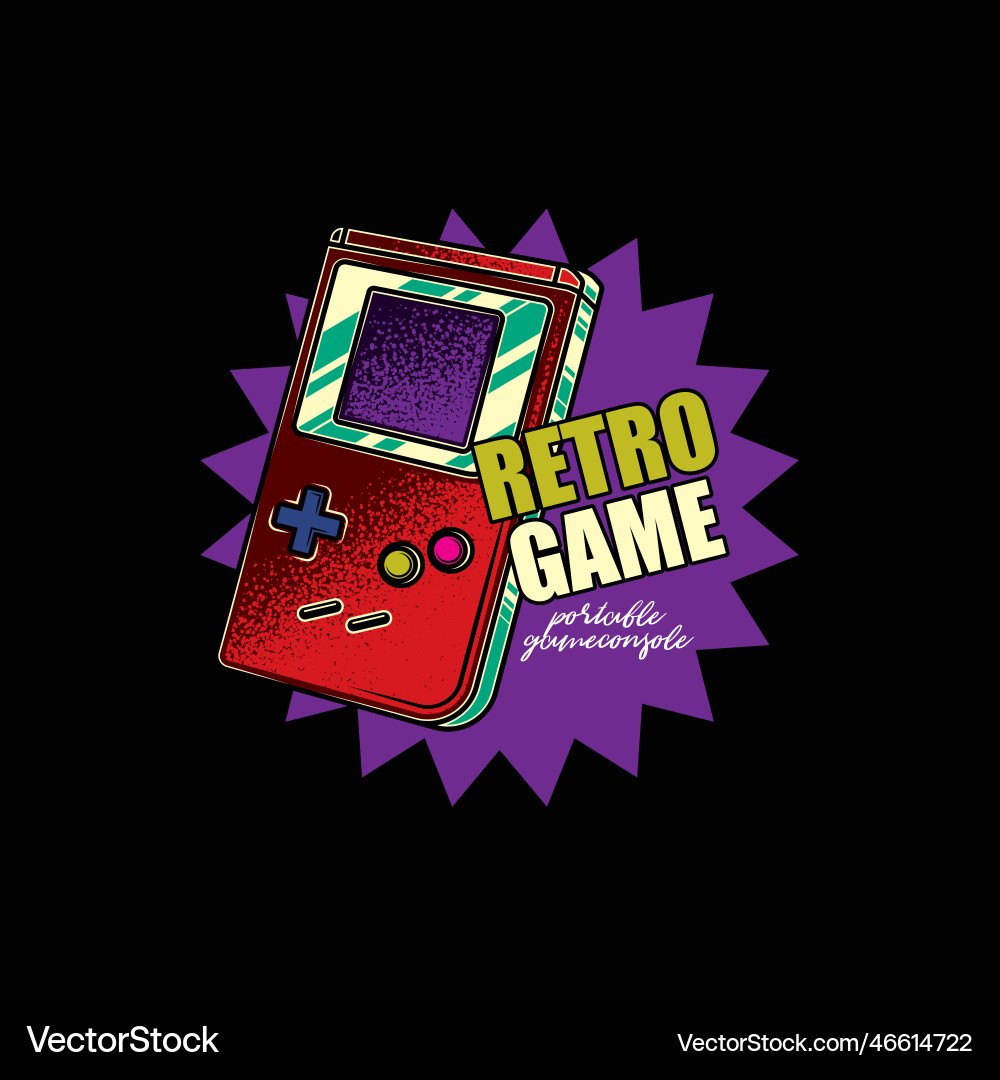 Retro Game Console Emblem vector image