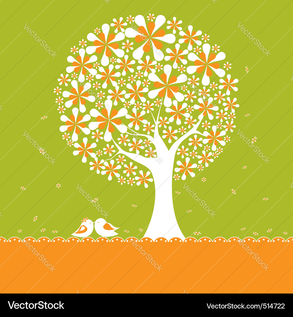 Romantic Blossom Tree Vector Image