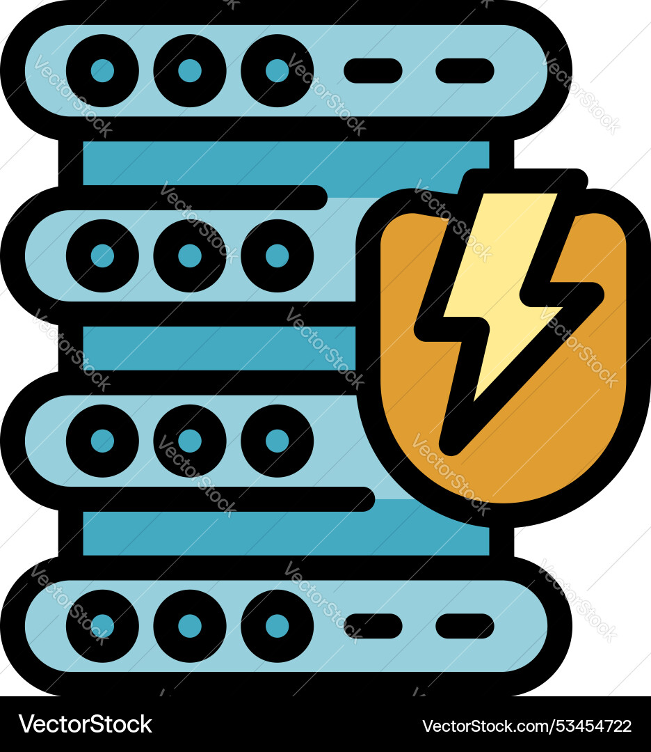 Server security system protecting data from cyber Vector Image