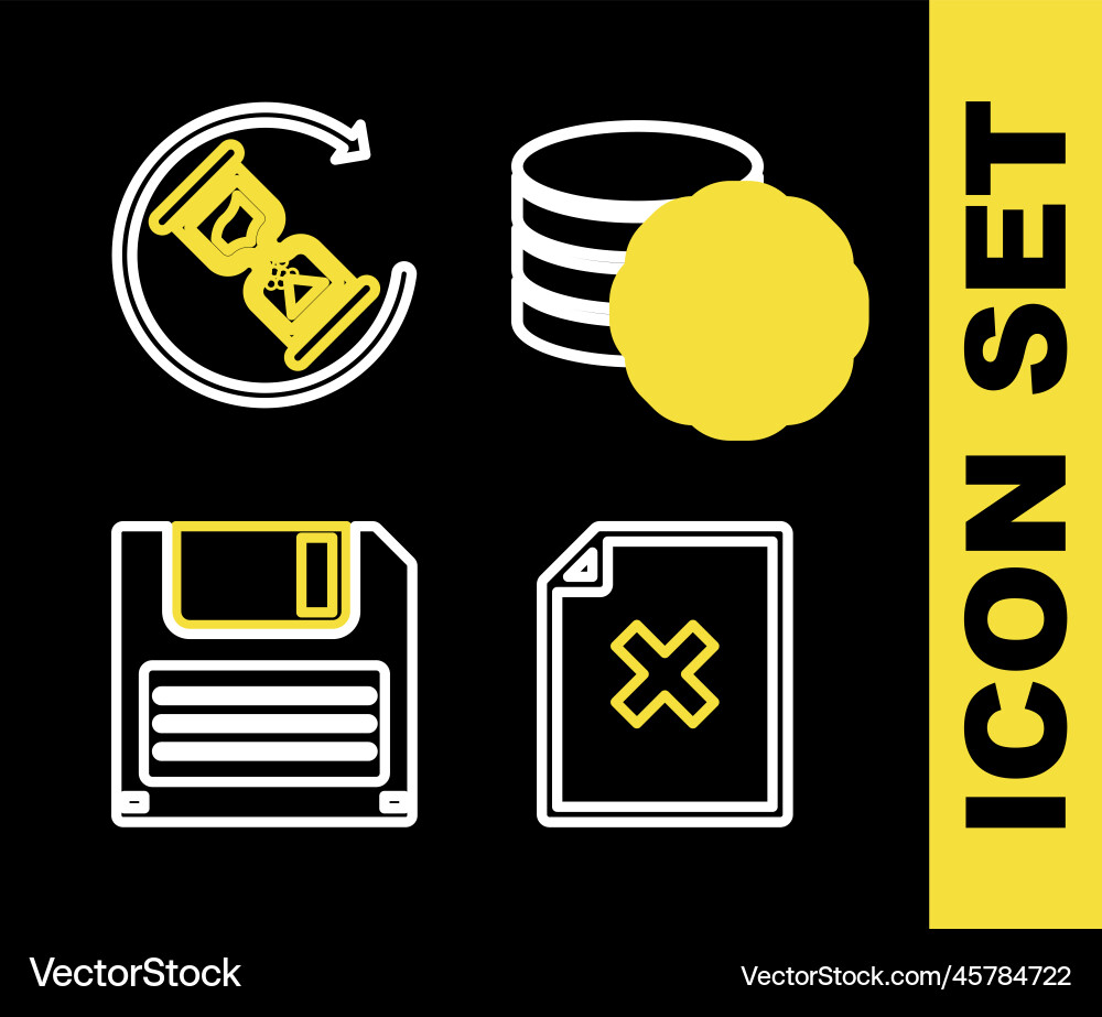 Set line setting database server delete file Set line setting database server delete file vector image