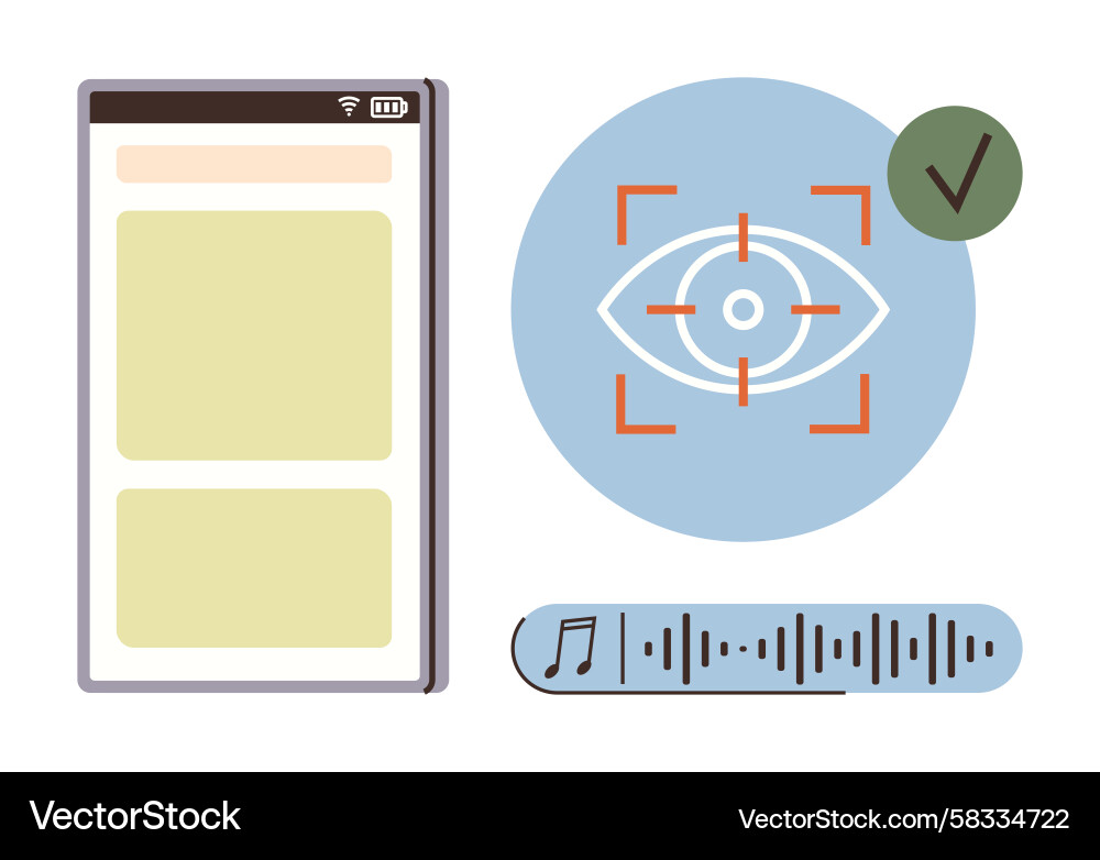 Smartphone Authentication Scan Vector Image