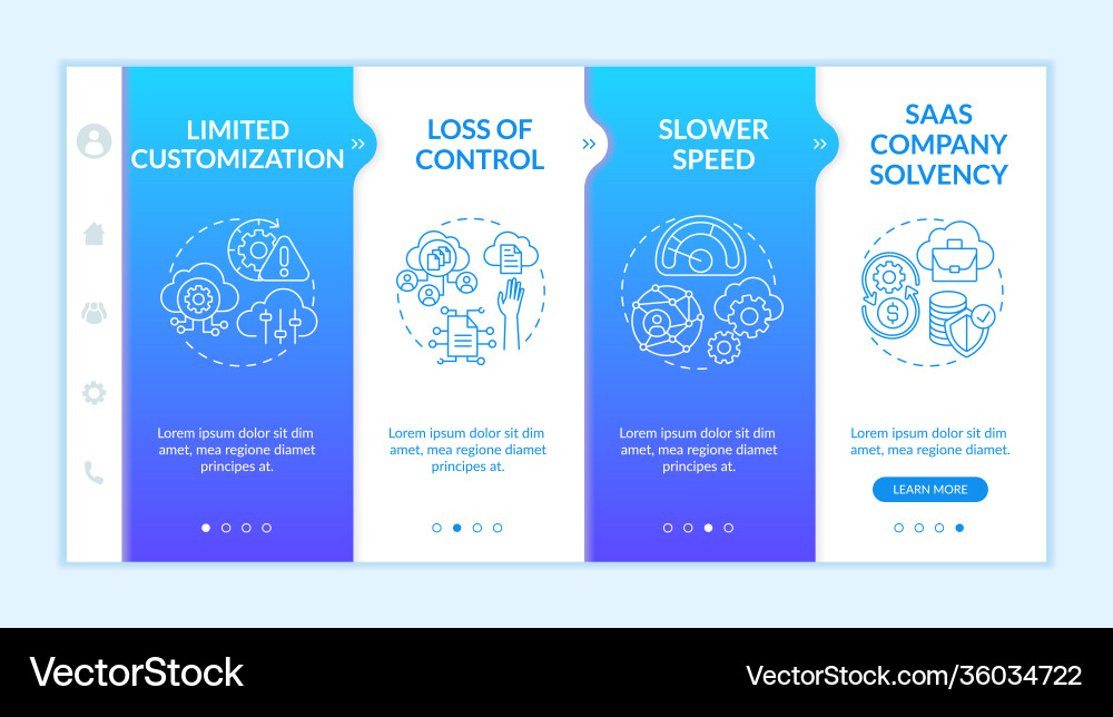 Software as service problems onboarding template Software as service problems onboarding template vector image