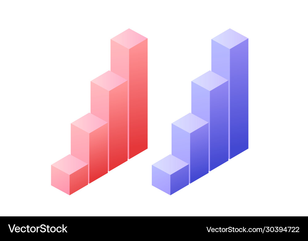 Statistics graph chat isometric object Statistics graph chat isometric object vector image