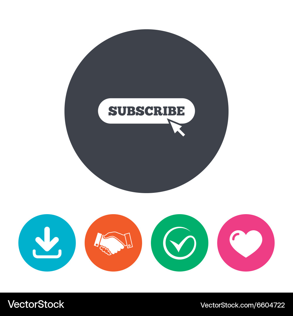Subscribe with cursor pointer icon membership Vector Image