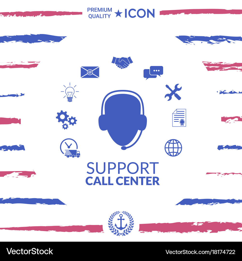 Technical support operator flat icon Vector Image