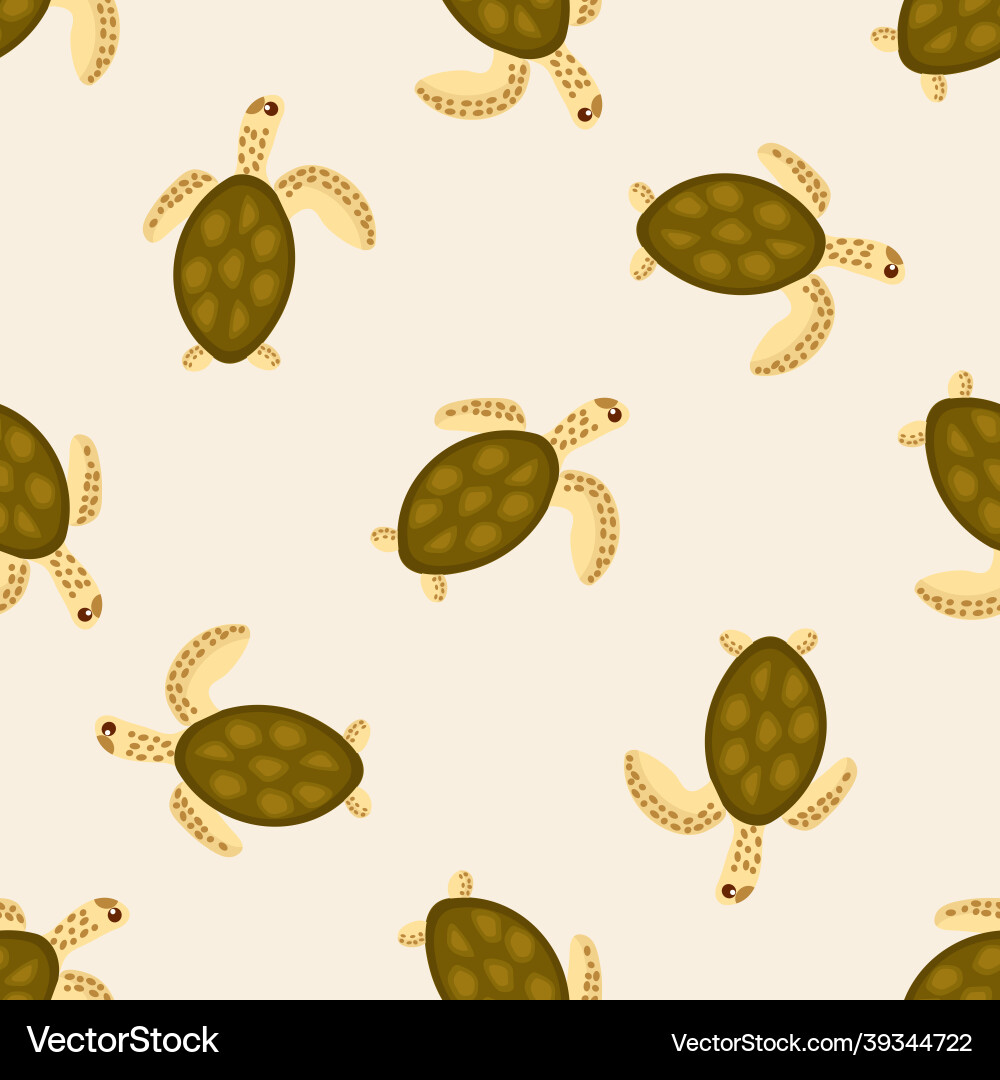 Turtle pattern on a beige background for use Turtle pattern on a beige background for use vector image