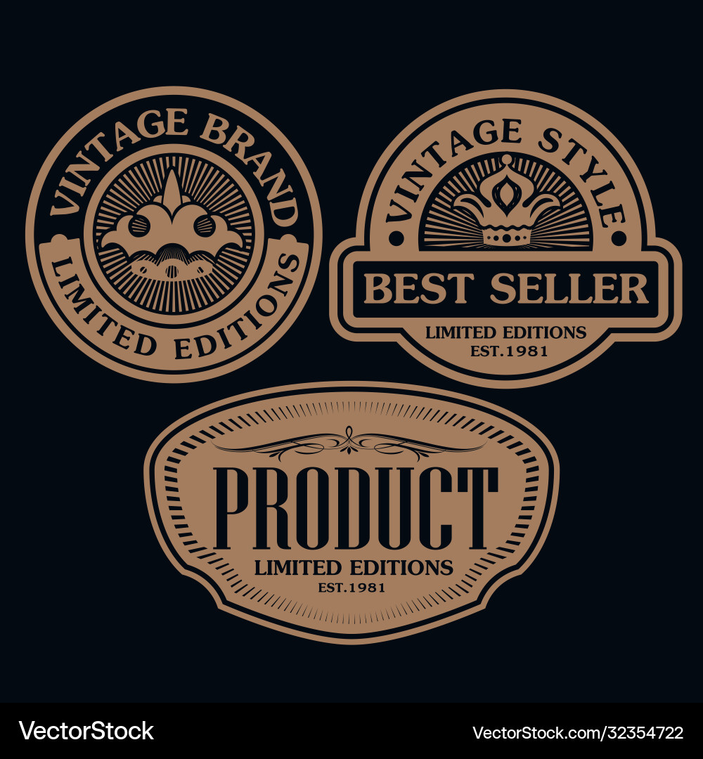Vintage and retro badge label design collection vector image