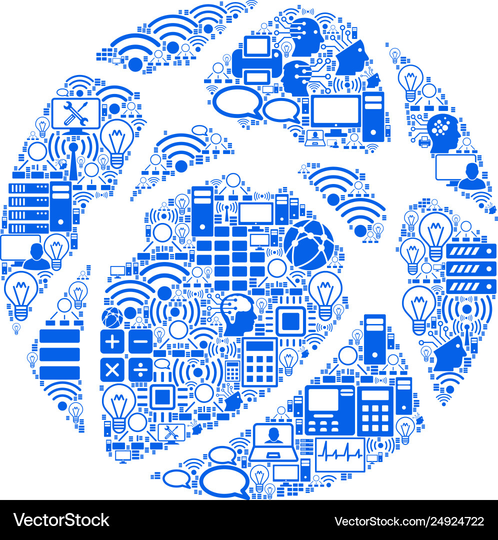 Web browser mosaic icon for bigdata and computing Vector Image