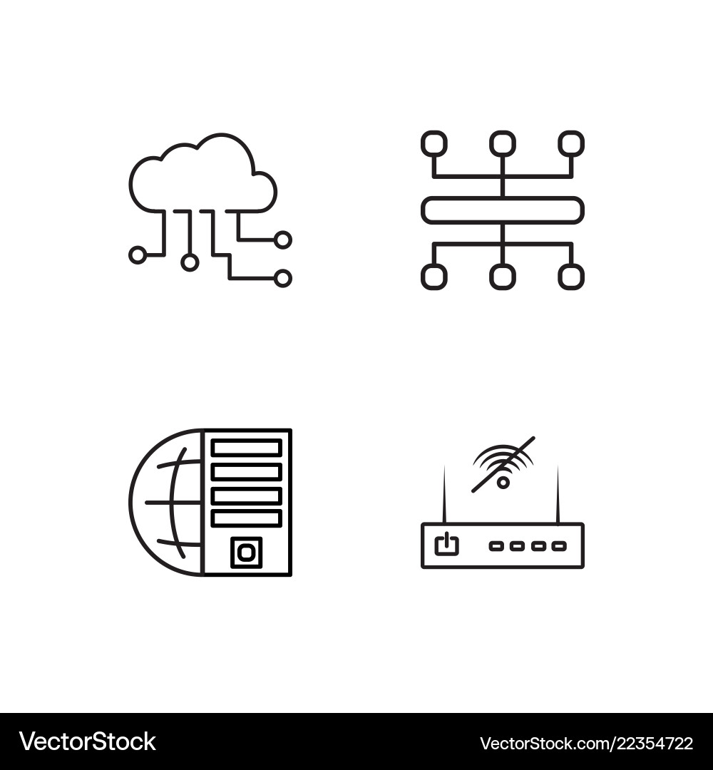Web simple outlined icons set vector image