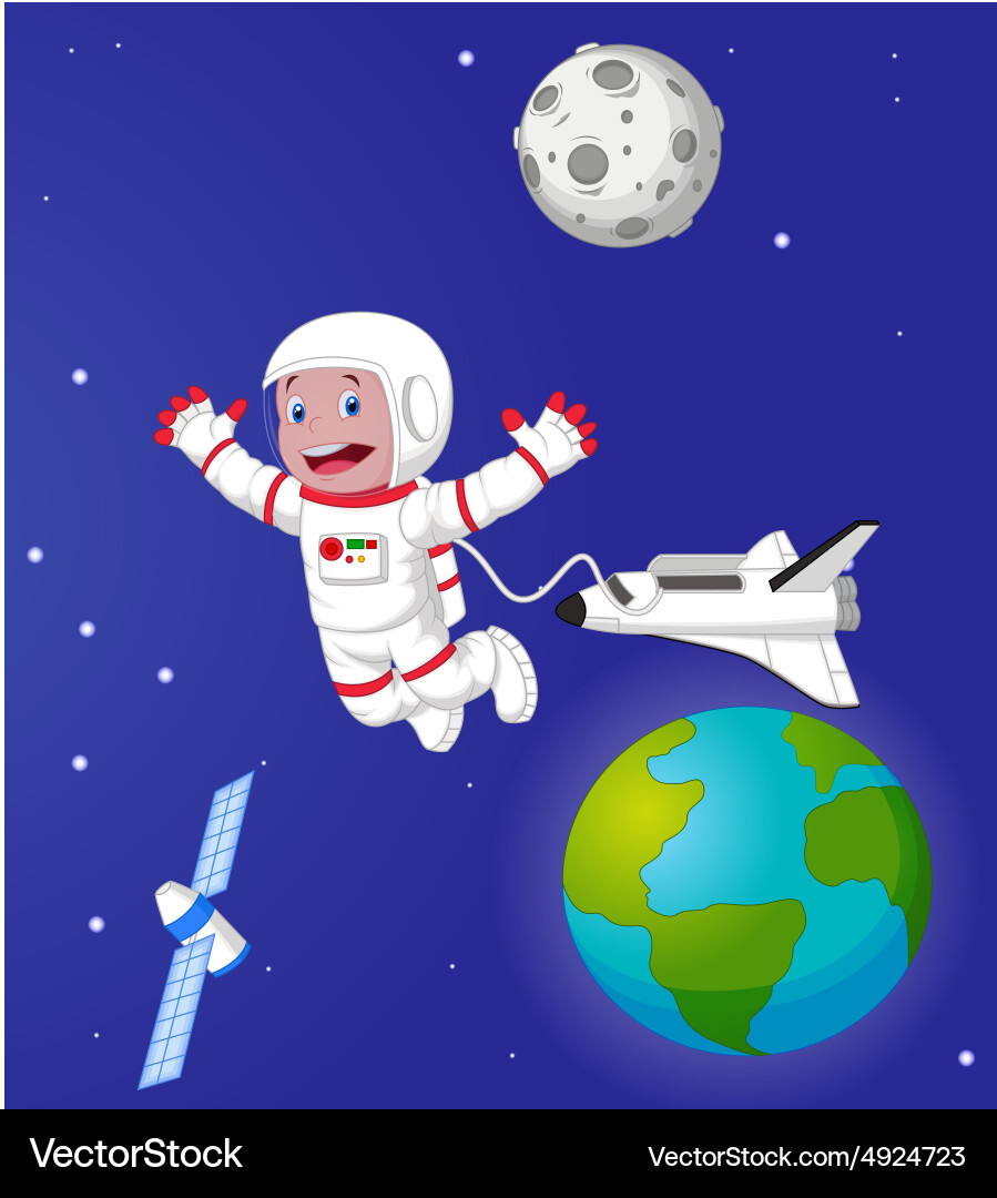 Astronaut in outer space vector image