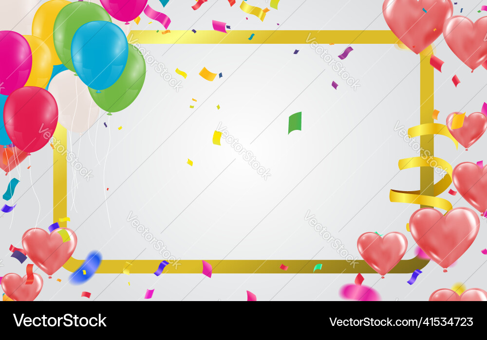 Balloons frame composition with space for your Balloons frame composition with space for your Vector Image