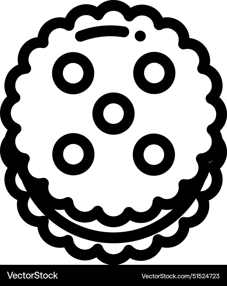 Biscuit icon thin linear style design isolated Biscuit icon thin linear style design isolated vector image