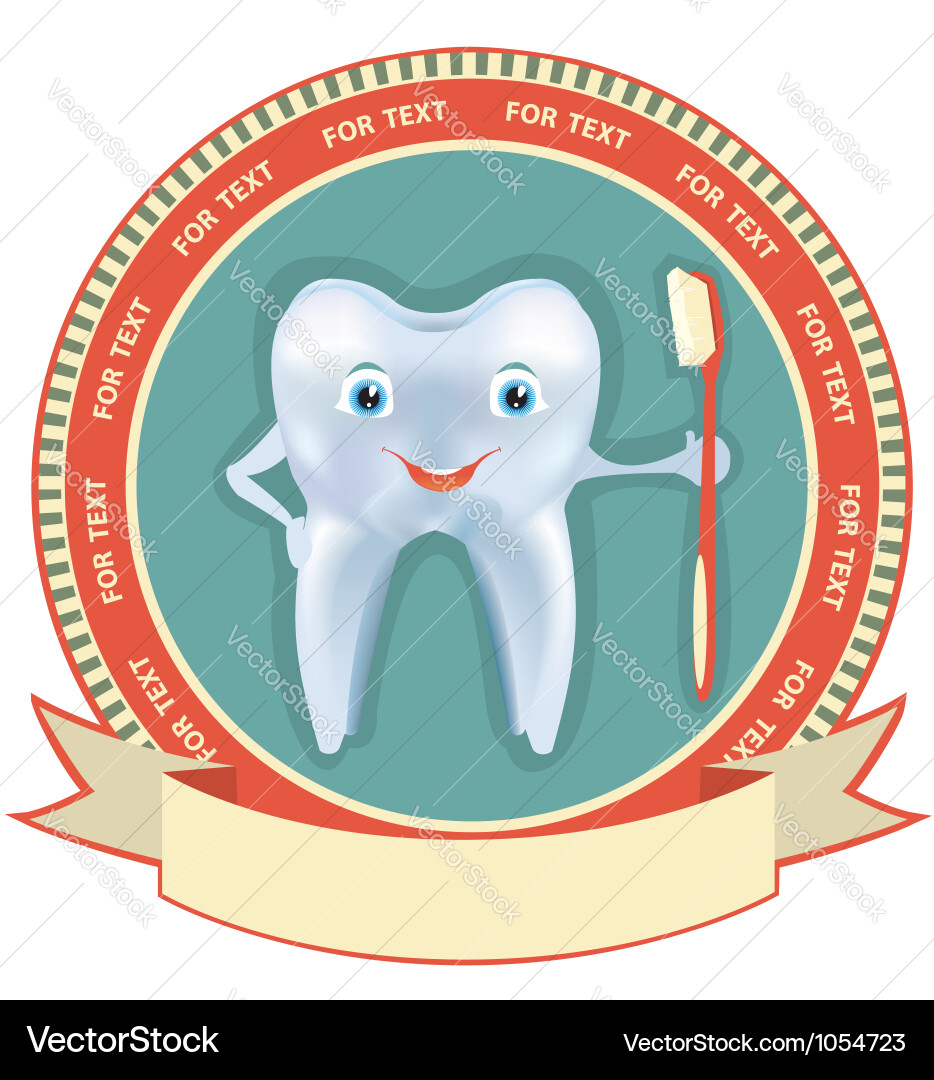 Dental Label Set - Tooth Icons Vector Image