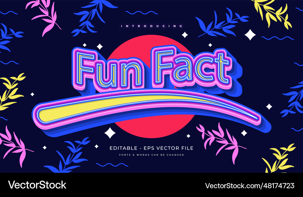 Editable text effect in colorful 90s retro style Editable text effect in colorful 90s retro style vector image
