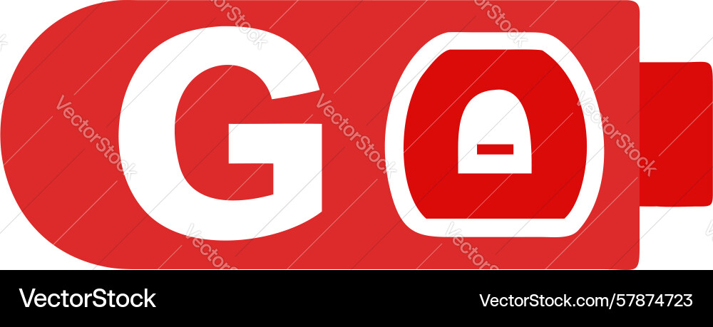 Go button icon for action navigation prompts vector image