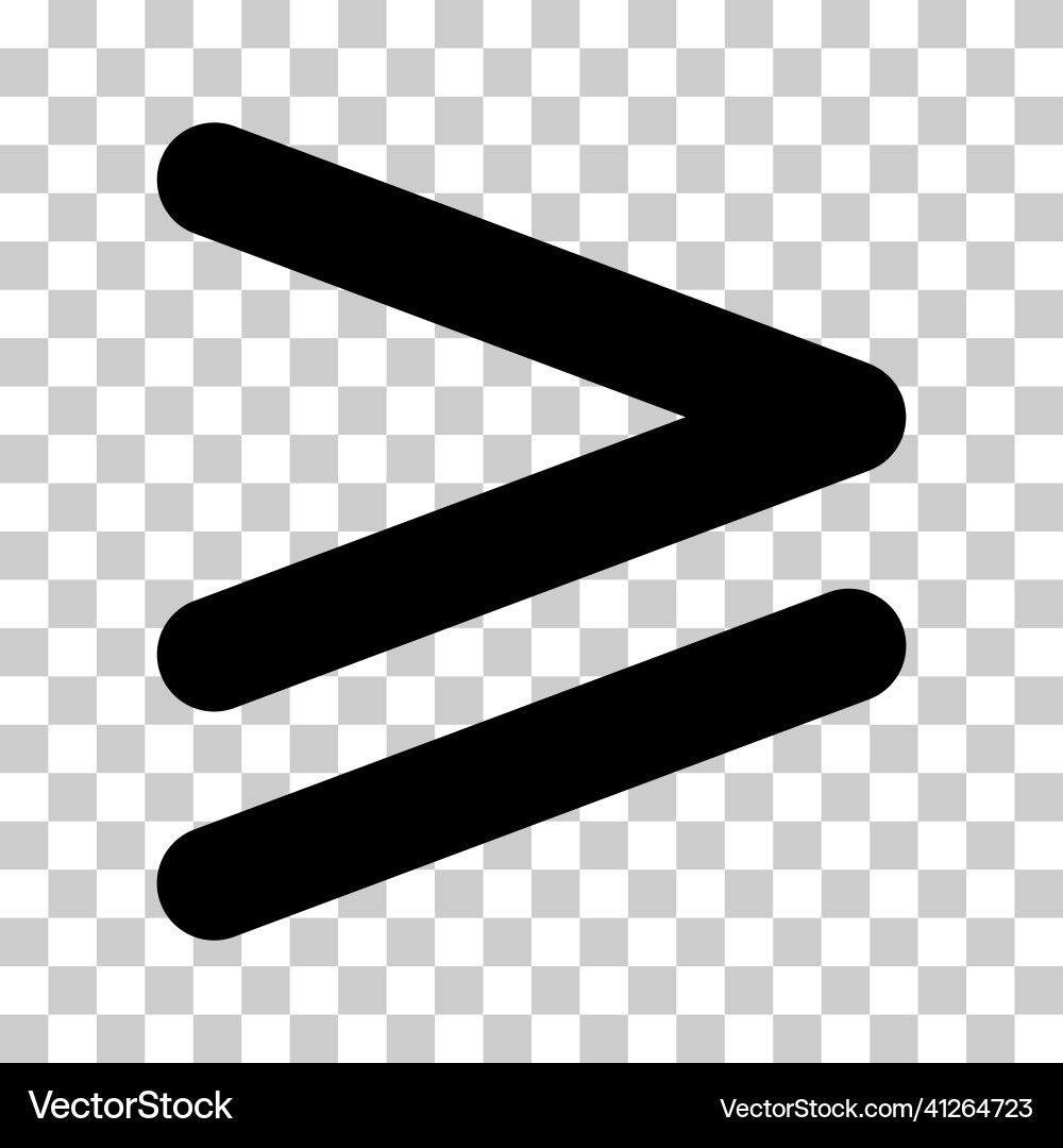 Greater than or equal to mathematics symbol Greater than or equal to mathematics symbol vector image