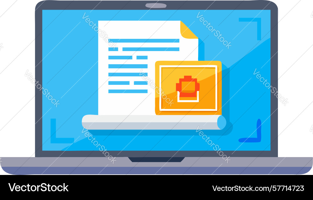 Laptop with document exchange for efficient vector image