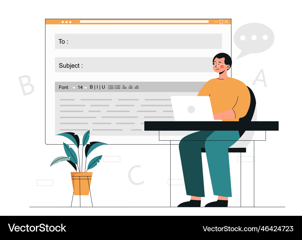 Man editing text Man editing text vector image