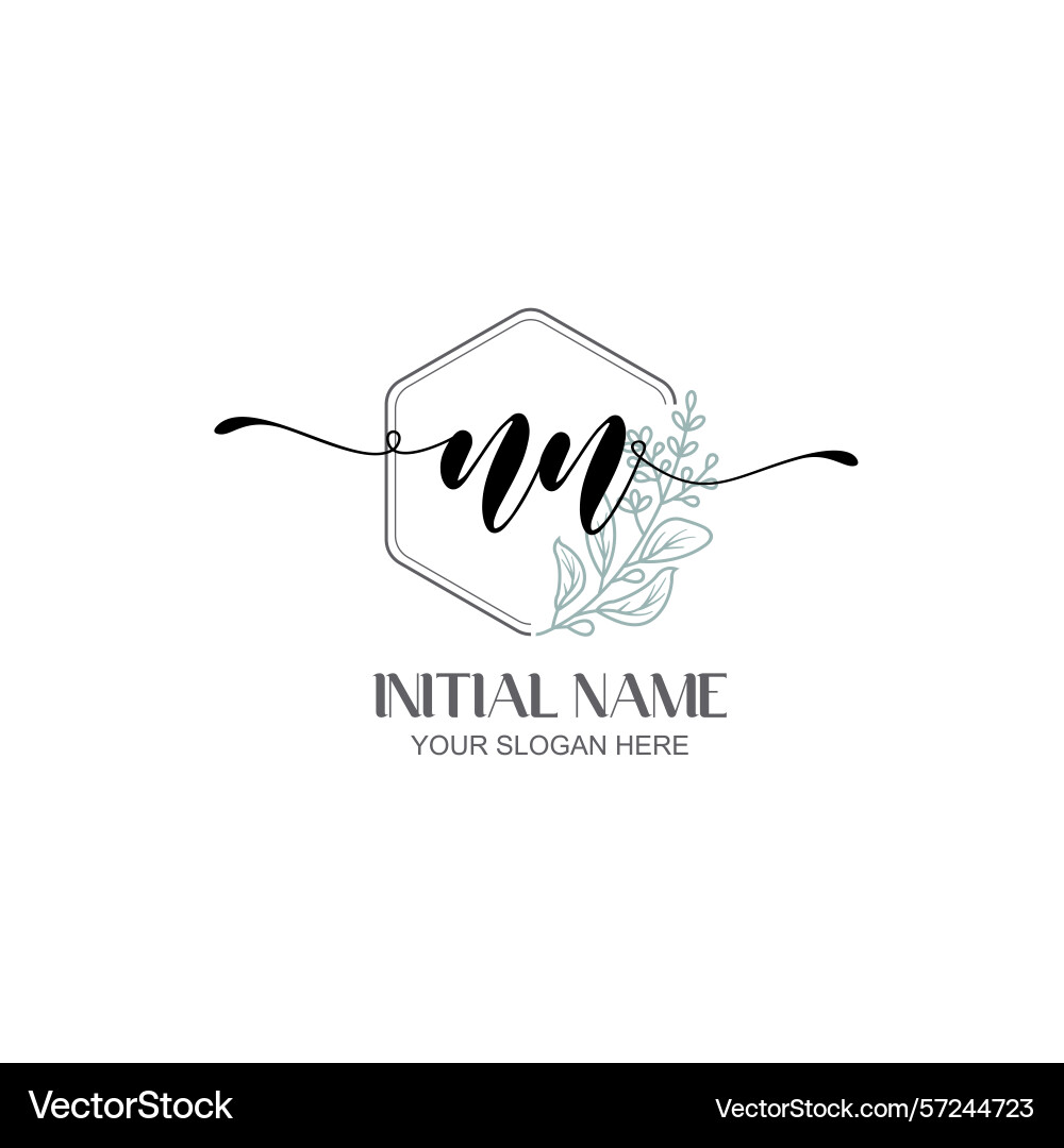 Modern botanical nn initial logo collection Vector Image