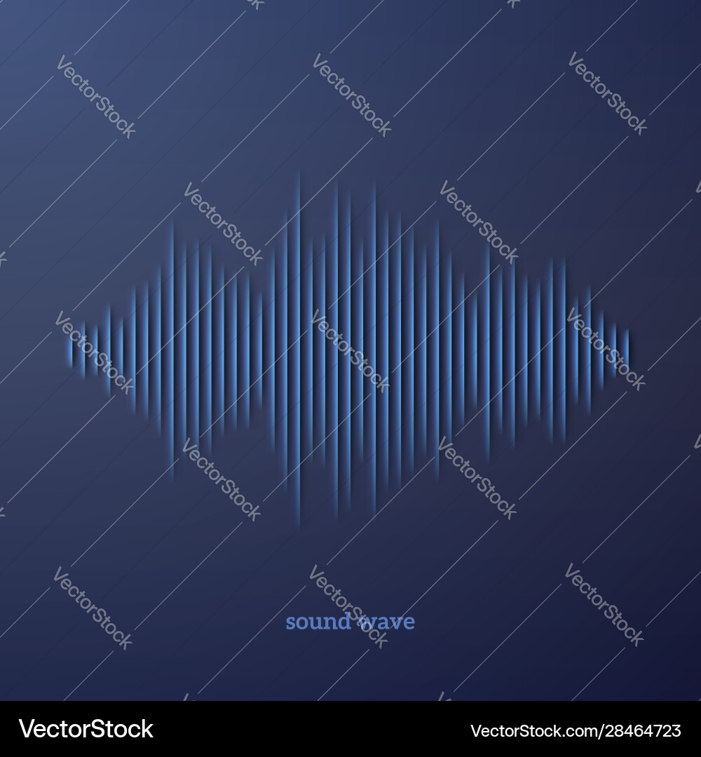Paper sound waveform with shadow Paper sound waveform with shadow Vector Image