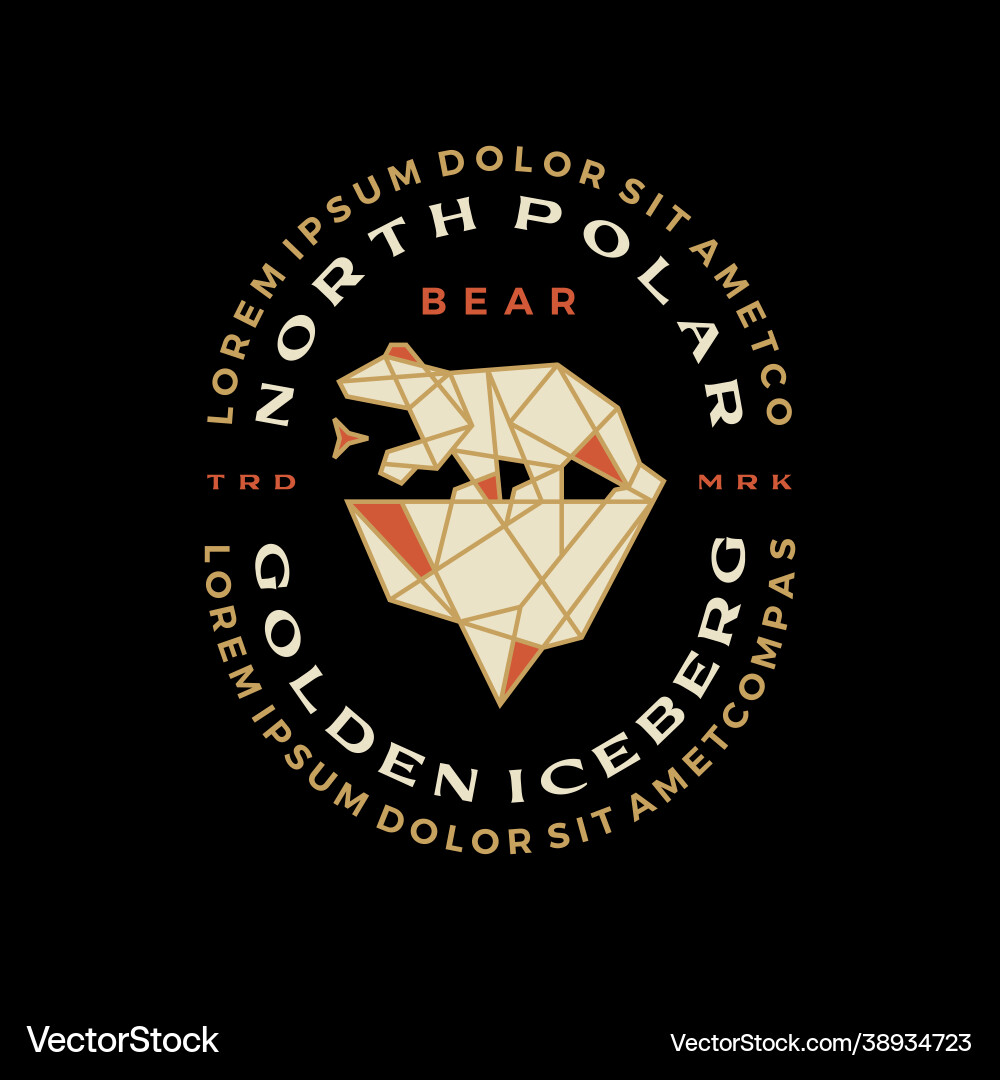 Polar Bär Eisberg geometrische Abzeichen t Shirt tee Polar Bär Eisberg geometrische Abzeichen t Shirt tee vektorbild