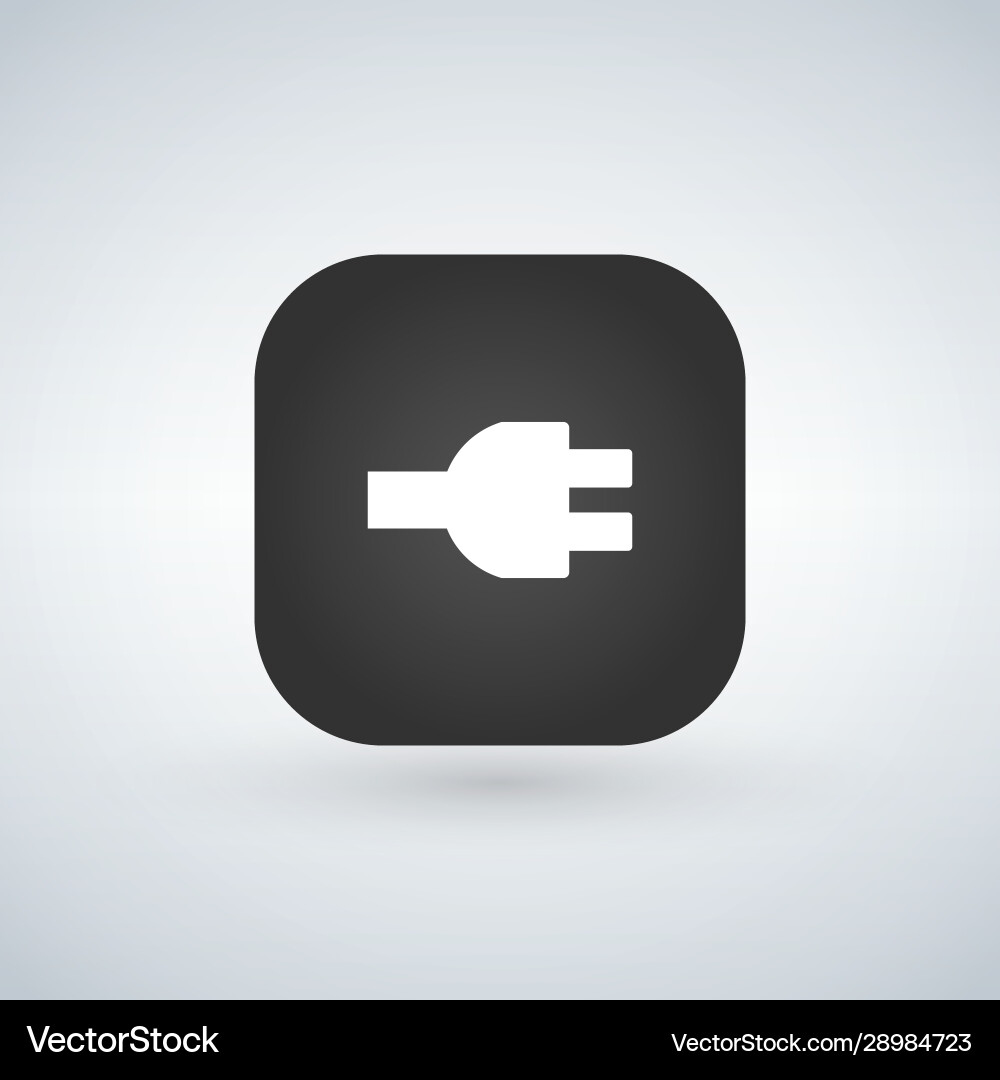 Power plug app button isolated on white background vector image