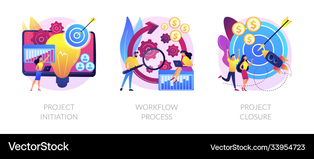 Project Launch & Execution Vector Image