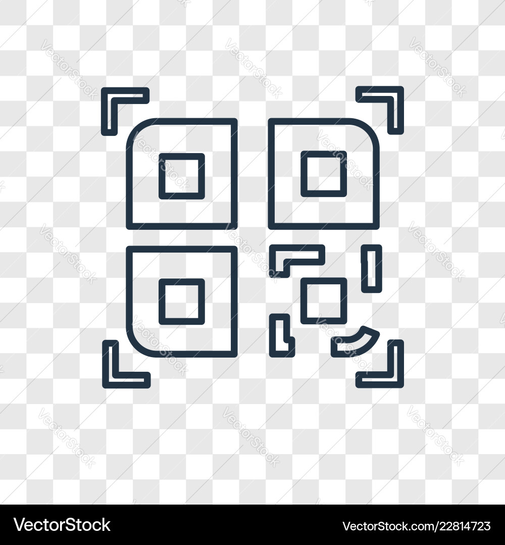 Qr code concept linear icon isolated Qr code concept linear icon isolated vector image
