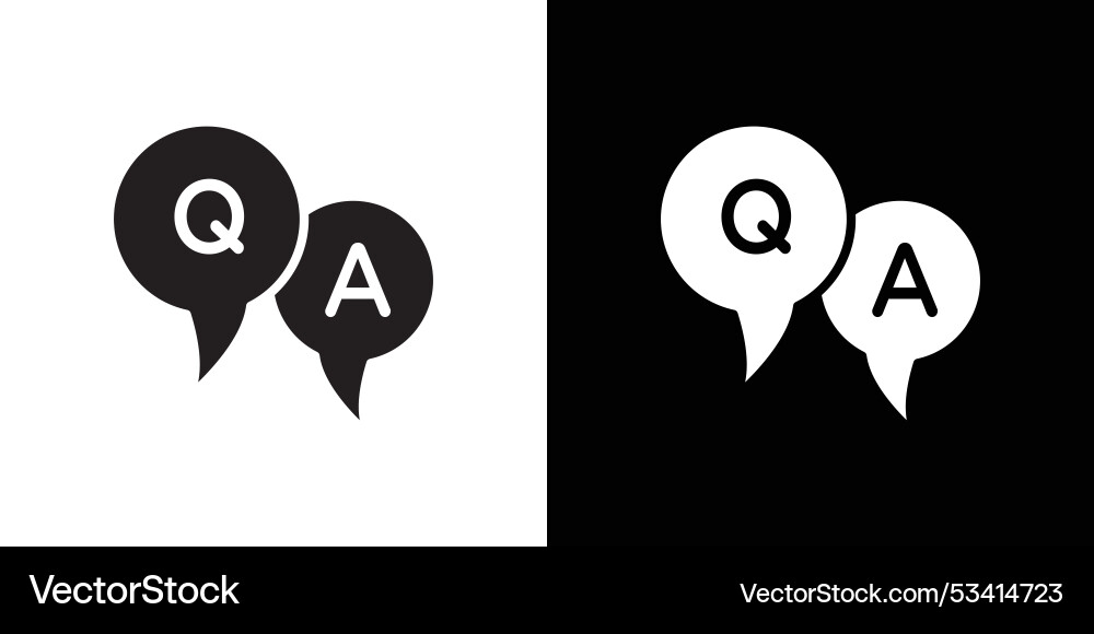 Questions and answers icon flat thin line vector image