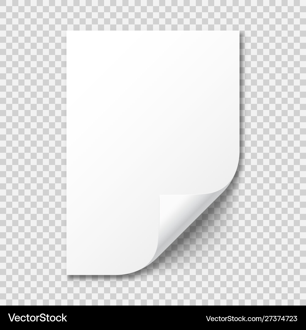 Realistic blank paper sheet with shadow in a4 Vector Image