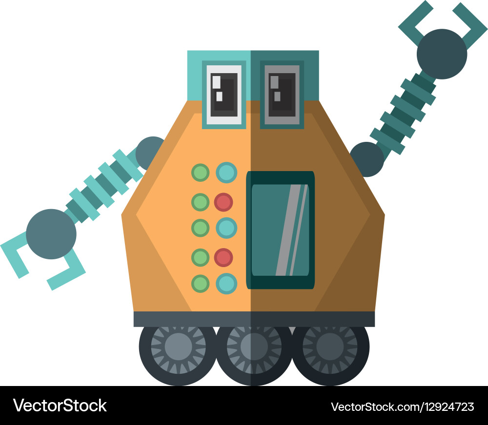 Robot multi-task technology shadow vector image
