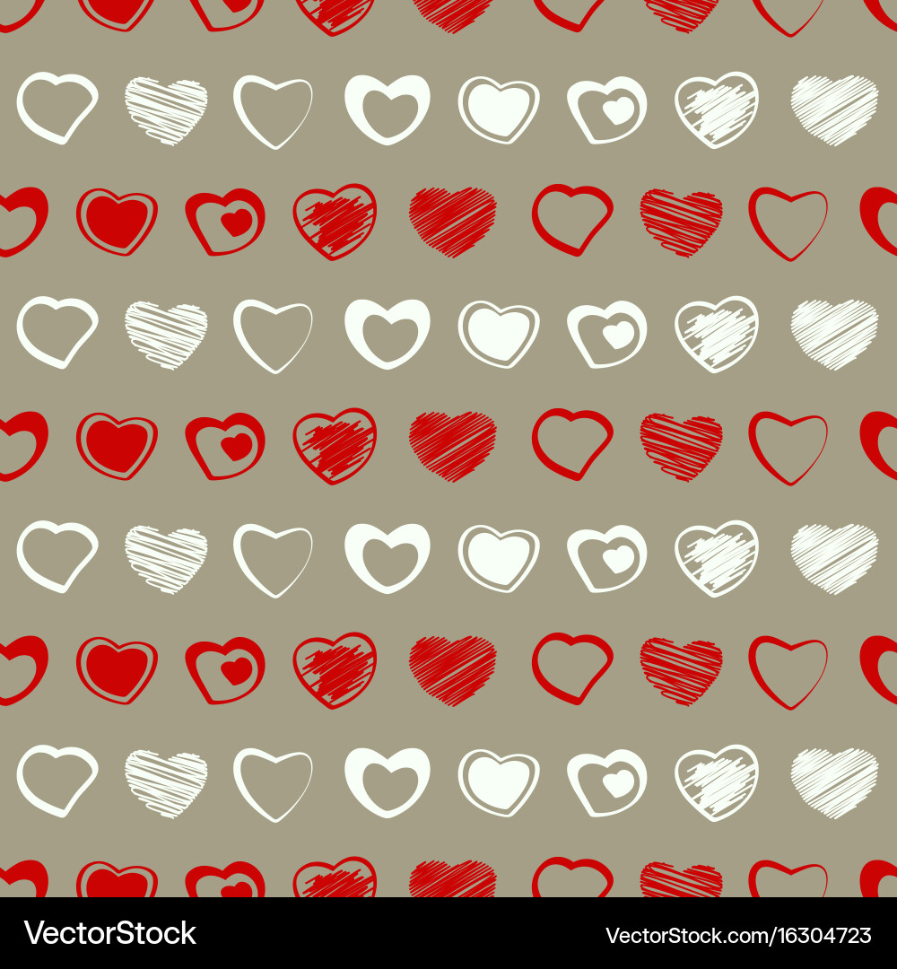 Seamless pattern with hearts vector image
